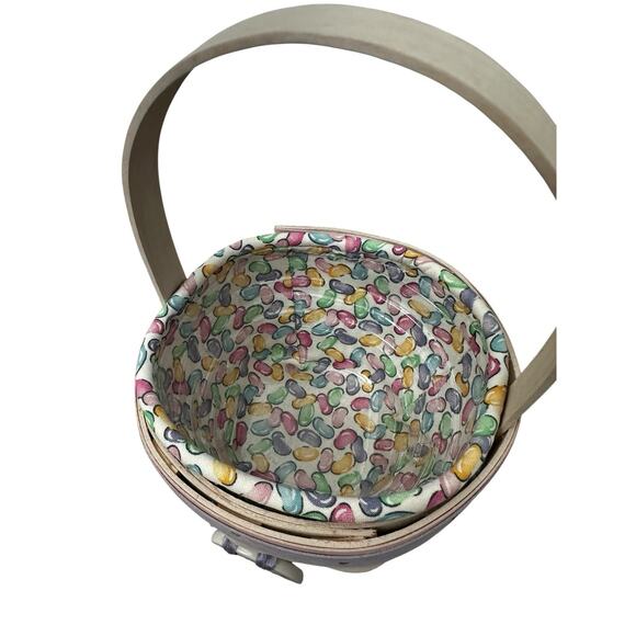 Longaberger 2000 Small Easter Jelly Beans Whitewashed w/ Liner Protector Tie On - Picture 8 of 8